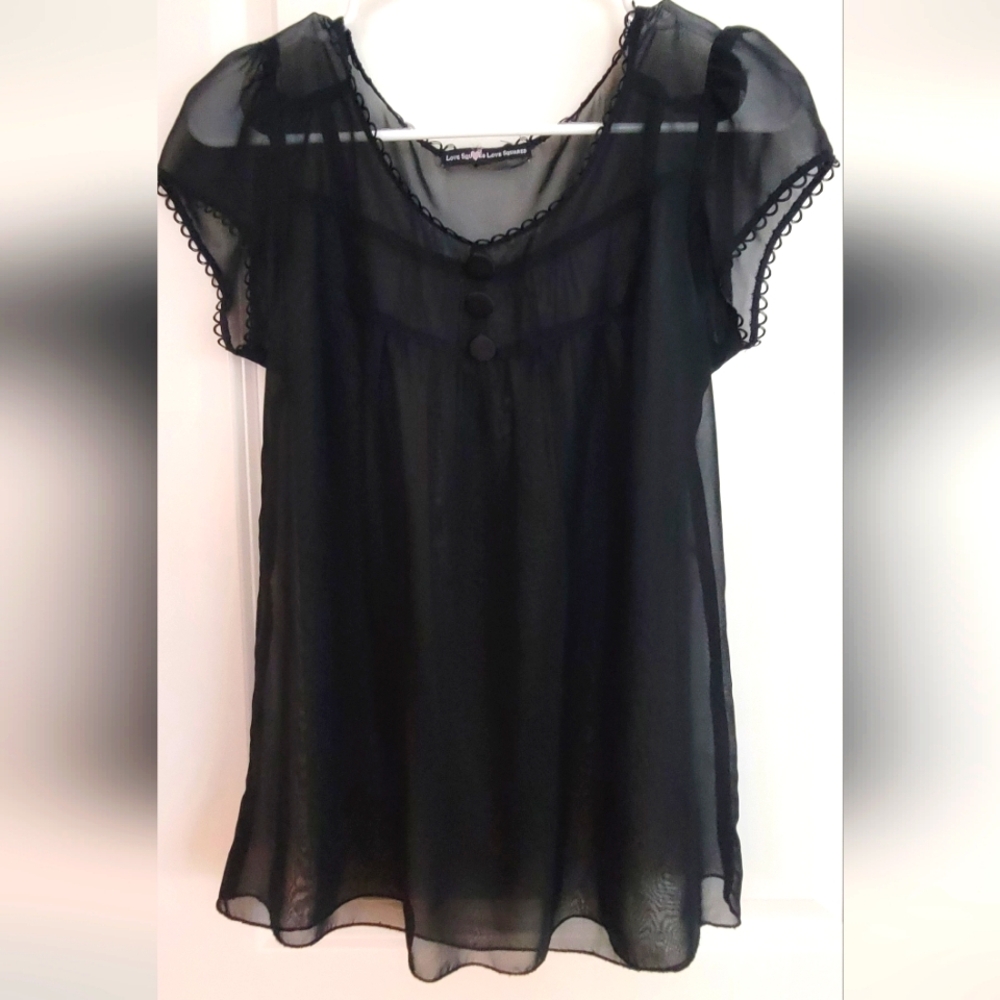 Elegant Black Sheer Blouse
